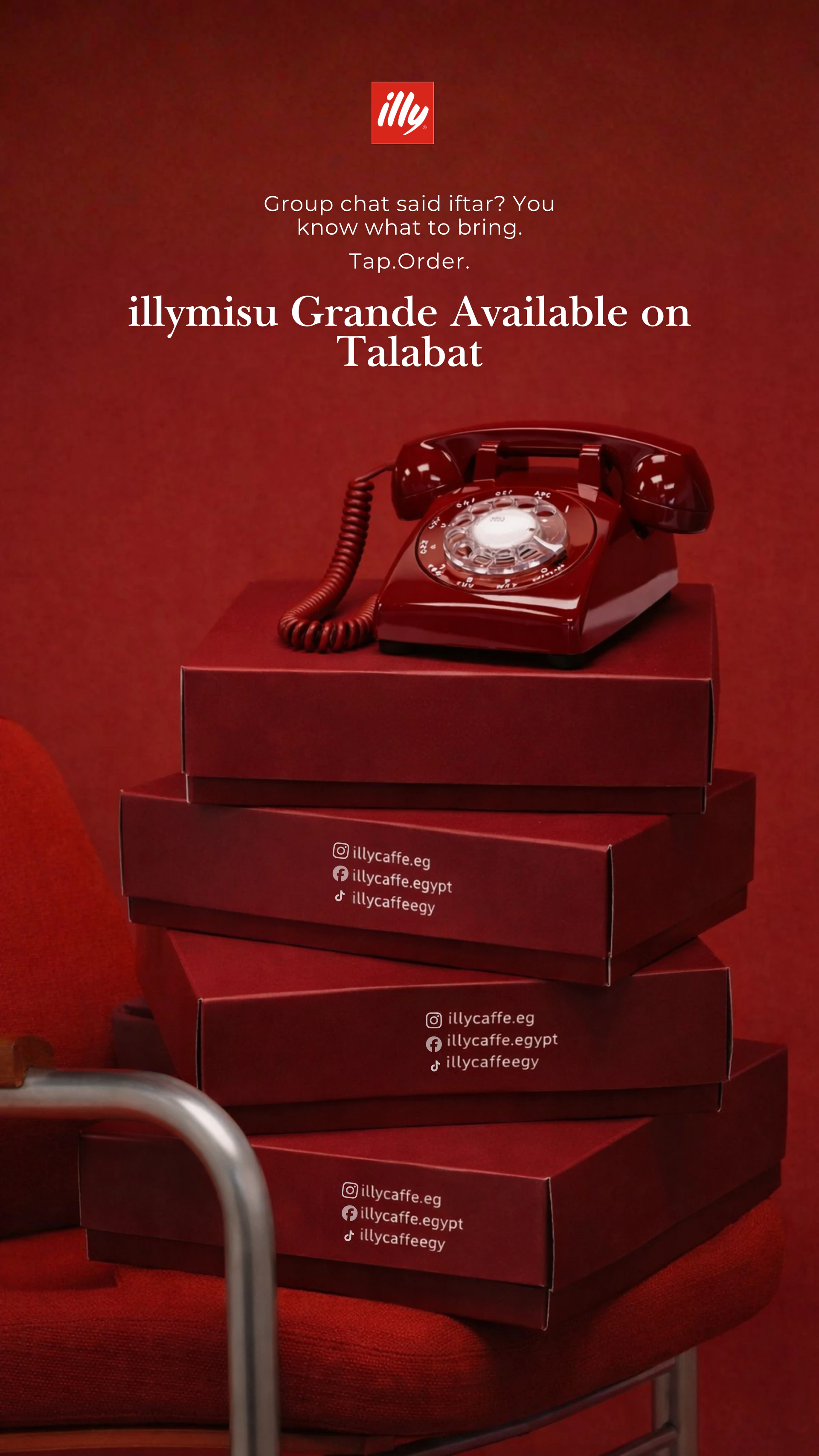 illymisu Grande Talabat campaign artwork with red gift boxes