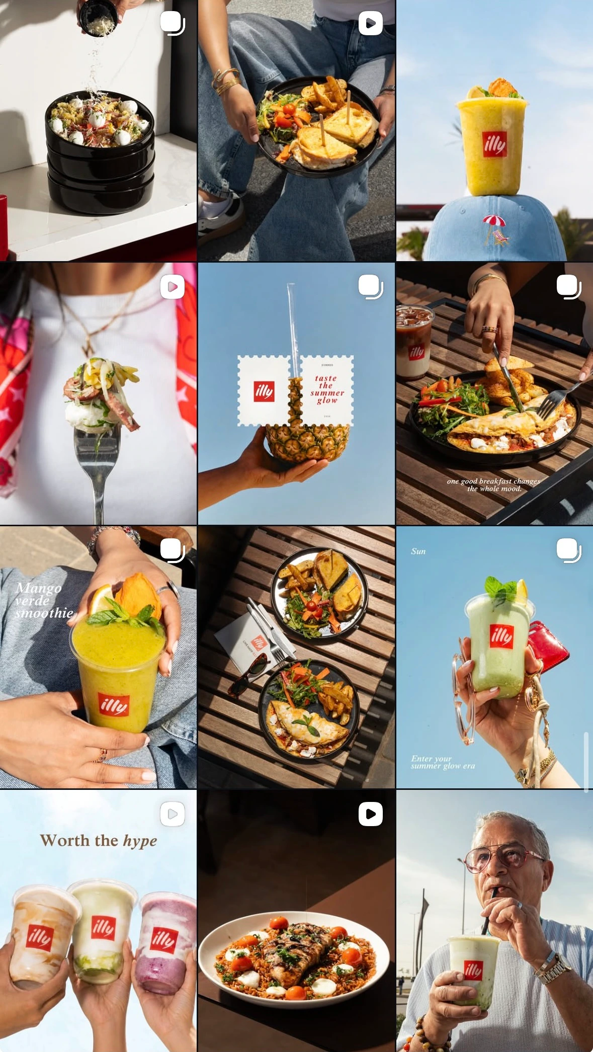 Taste the summer glow social media grid