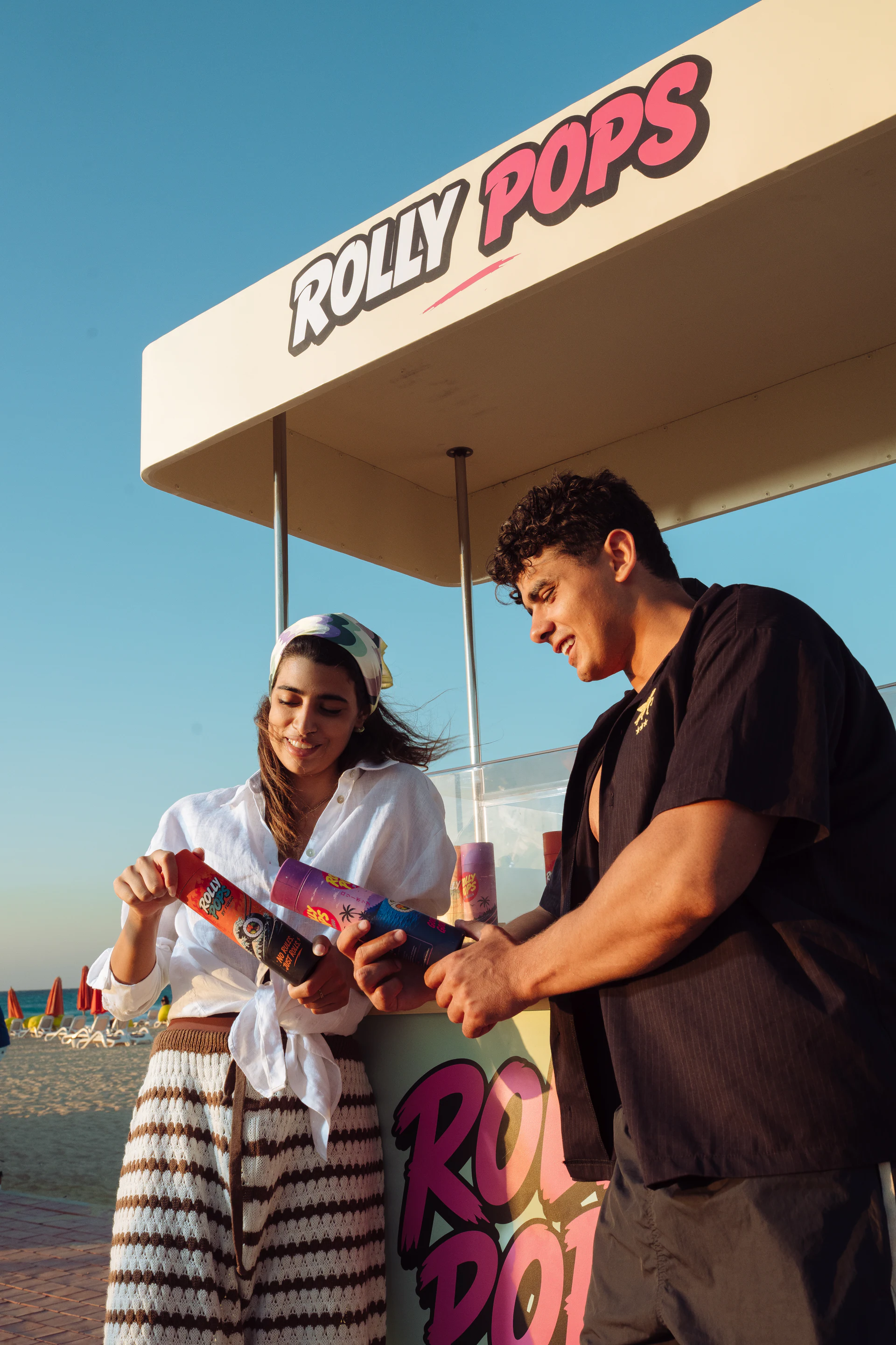 Rolly Pops being served from the colorful summer beach kiosk