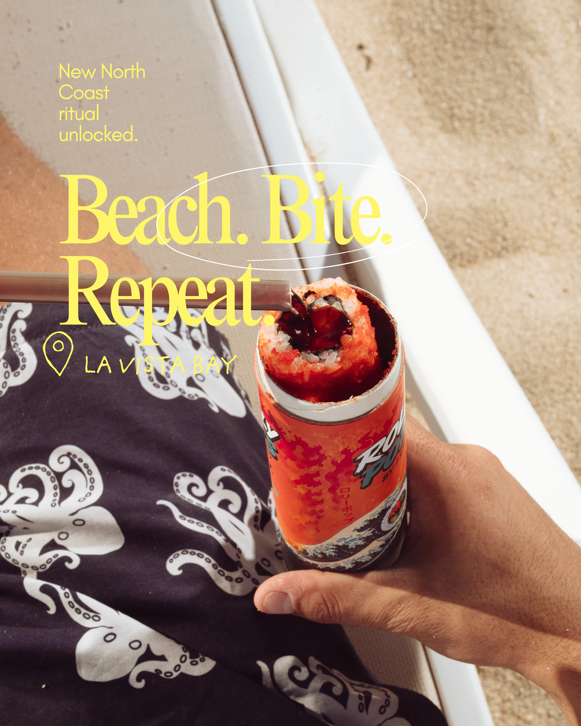 Rolly Pops Beach Bite Repeat social media artwork