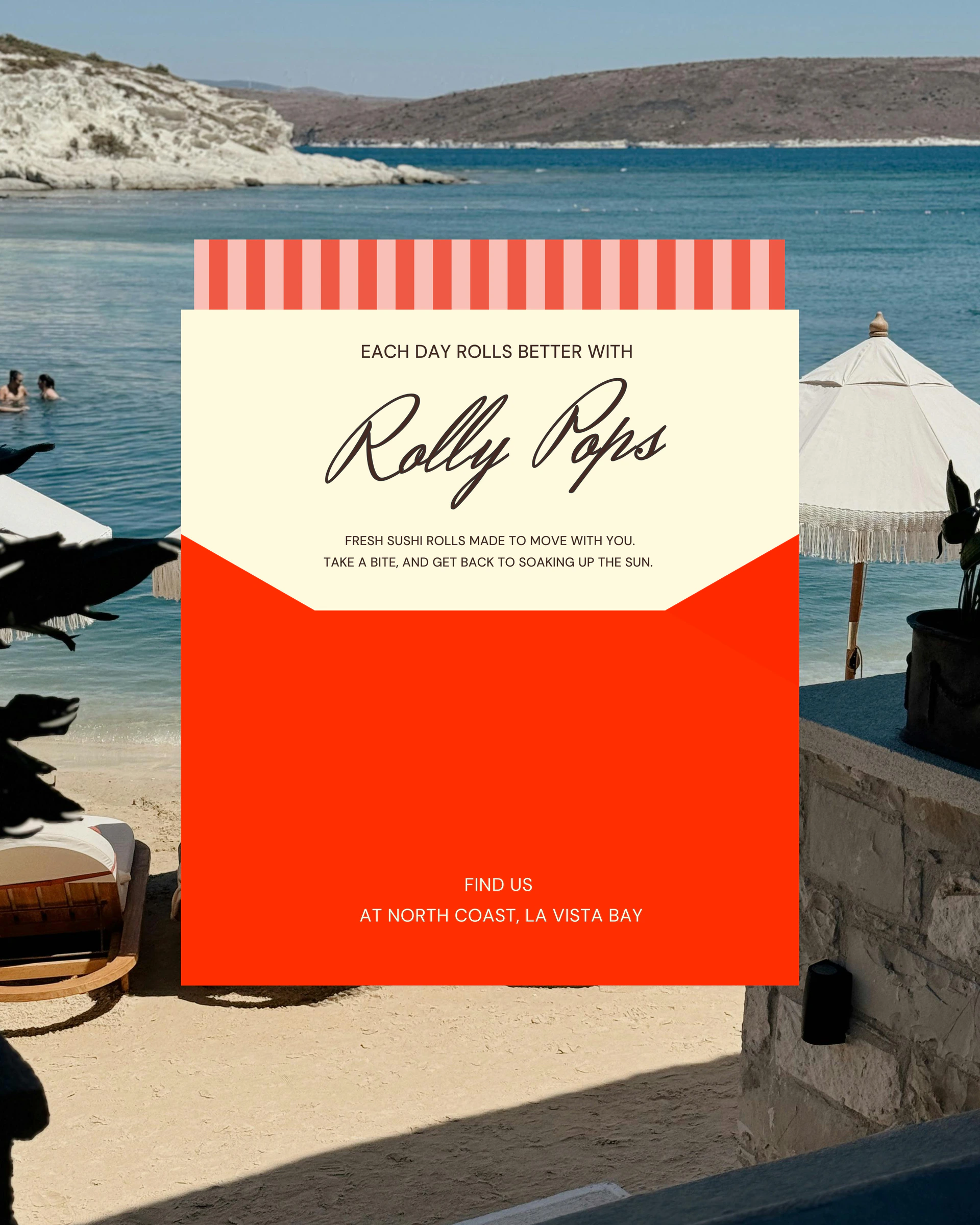 Rolly Pops North Coast launch invitation social media artwork
