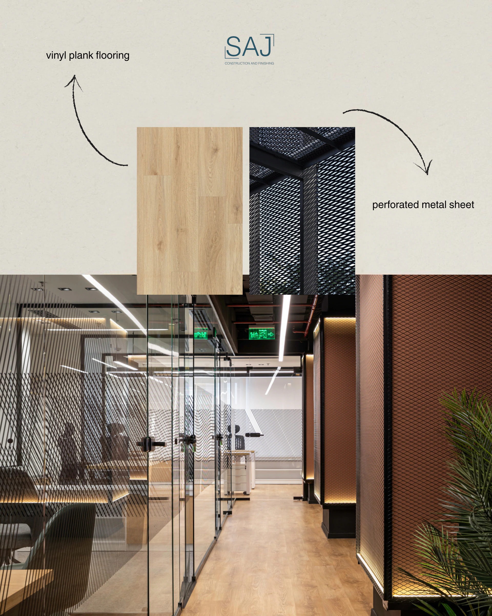 SAJ construction material study for a modern office project