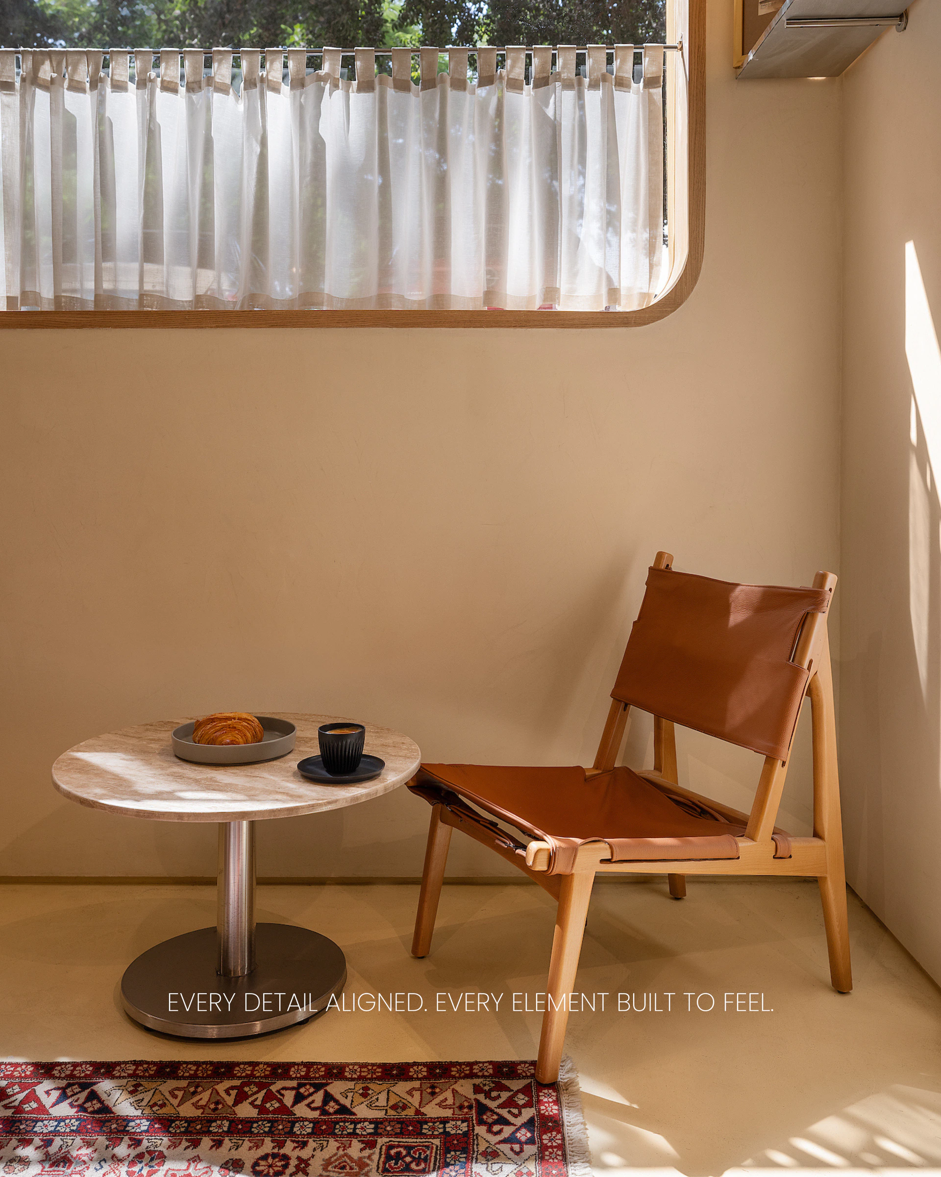 SAJ fit-out detail post featuring a composed seating corner